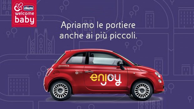 Car sharing con seggiolino auto per bimbi