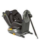 Vista diagonale posteriore, agganci Isofix + Theter - Seggiolino auto i-Size 40-105 cm Chicco AroundU i-Size