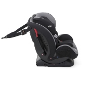 Vista laterale con base auto Isofix e top tether - Seggiolino auto Gruppo 0+/1/2 Joie Stages fx