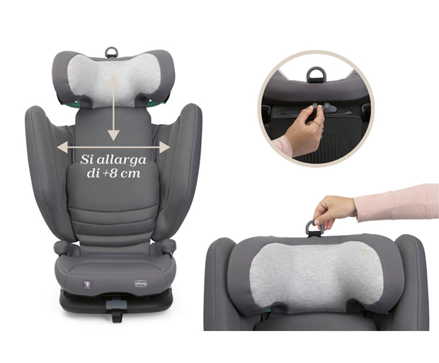 Chicco Fold&Go S - Regolazione larghezza schienale e altezza poggiatesta