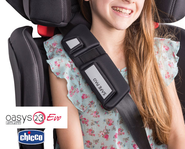 Chicco seggiolino auto Oasys 23 FixPlus Evo 2017 - dettaglio sistema safe pad - cercaseggiolini