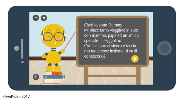 Vai sul sicuro, l'App per bambini sulla sicurezza in auto dei bambini - schermata di gioco - cercaseggiolini 2017