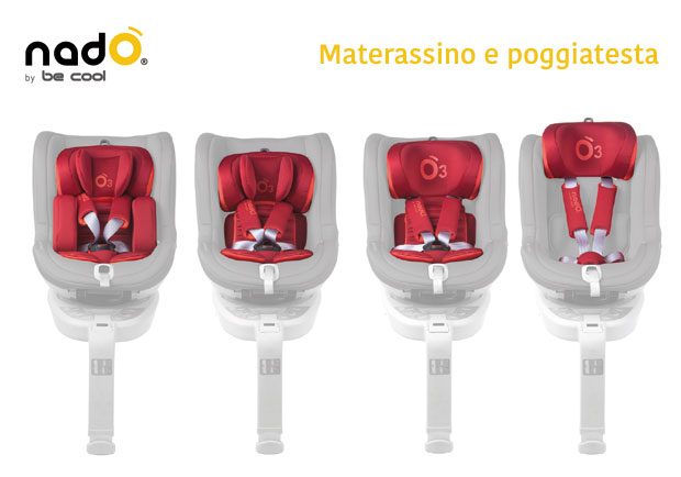 O3 Nadò by Be Cool - seggiolino auto i-size - materassino e poggiatesta regolabili - cercaseggiolini 2017