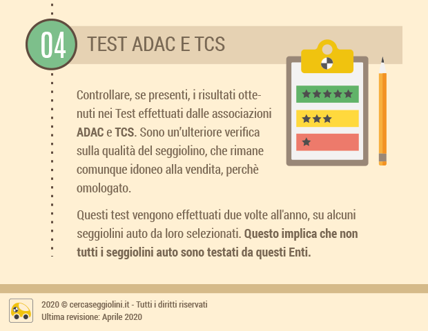 I parametri per confrontare al meglio i seggiolini auto - test Adac e Tcs - cercaseggiolini