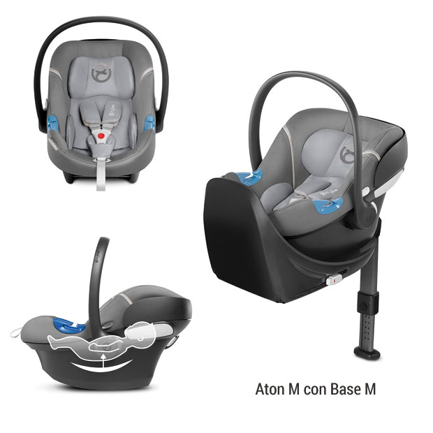 Dettagli seggiolino auto Cybex Aton M con base isofix linea M