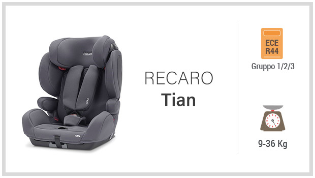 Recaro Tian - Miglior seggiolino gruppo 123 - Guida all'acquisto
