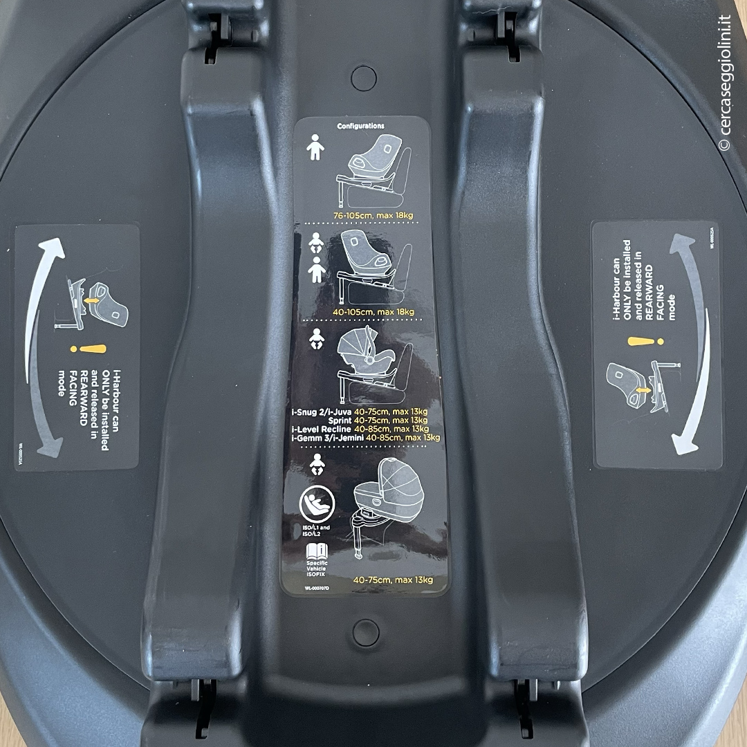 Joie Signature i-Base Encore - vista della base e delle indicazioni di utilizzo