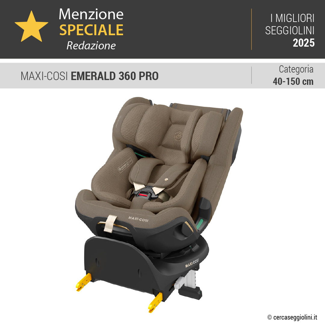 Miglior seggiolino auto 2025 - Menzione Speciale Redazione categoria 40-150 cm - Maxi-Cosi Emerald 360 Pro