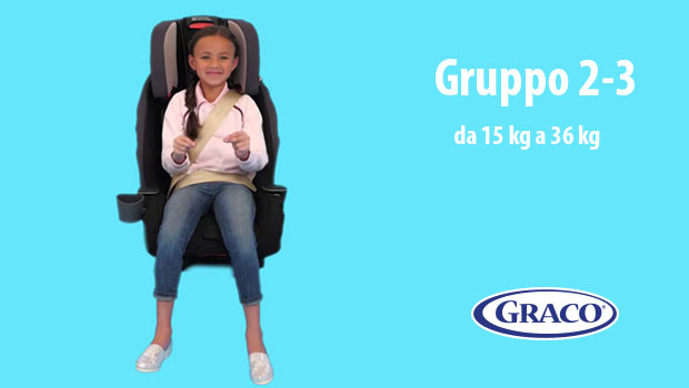 Graco Milestone - Seggiolino auto dalla nascita ai 36 Kg - configurazione Gruppo 2/3 - cercaseggiolini