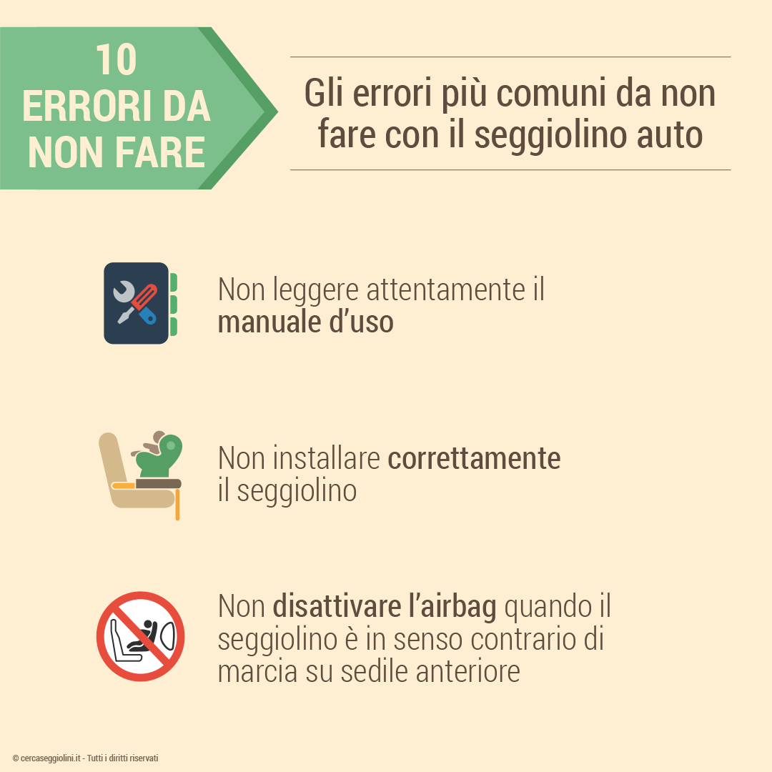 10 errori comuni da non fare con il seggiolino auto - Parte 1