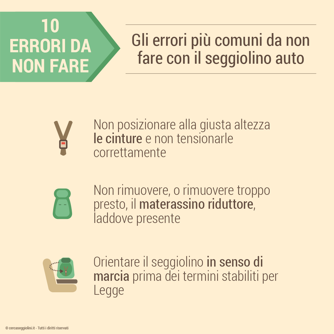 10 errori comuni da non fare con il seggiolino auto - Parte 2