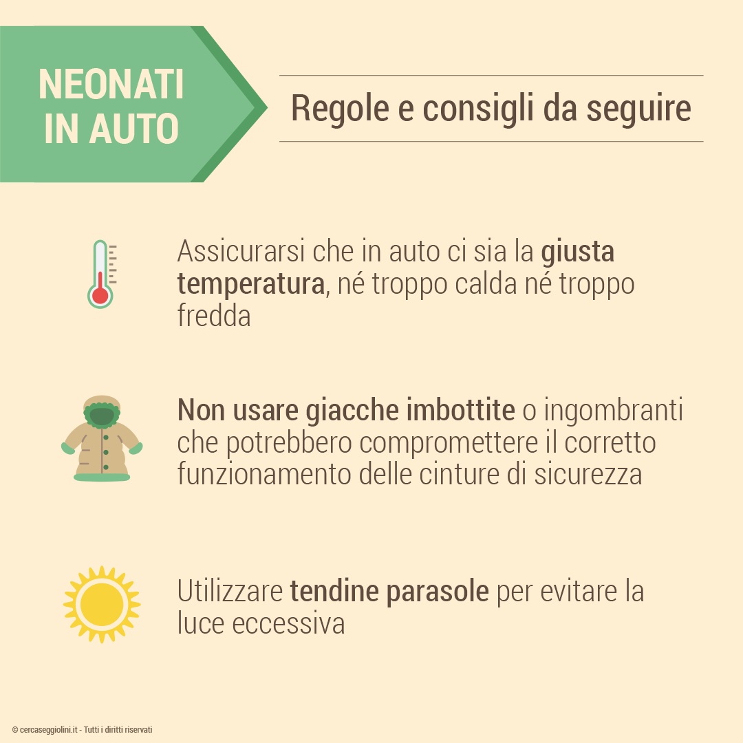 Regole e consigli per trasportare il neonato in auto - parte 2