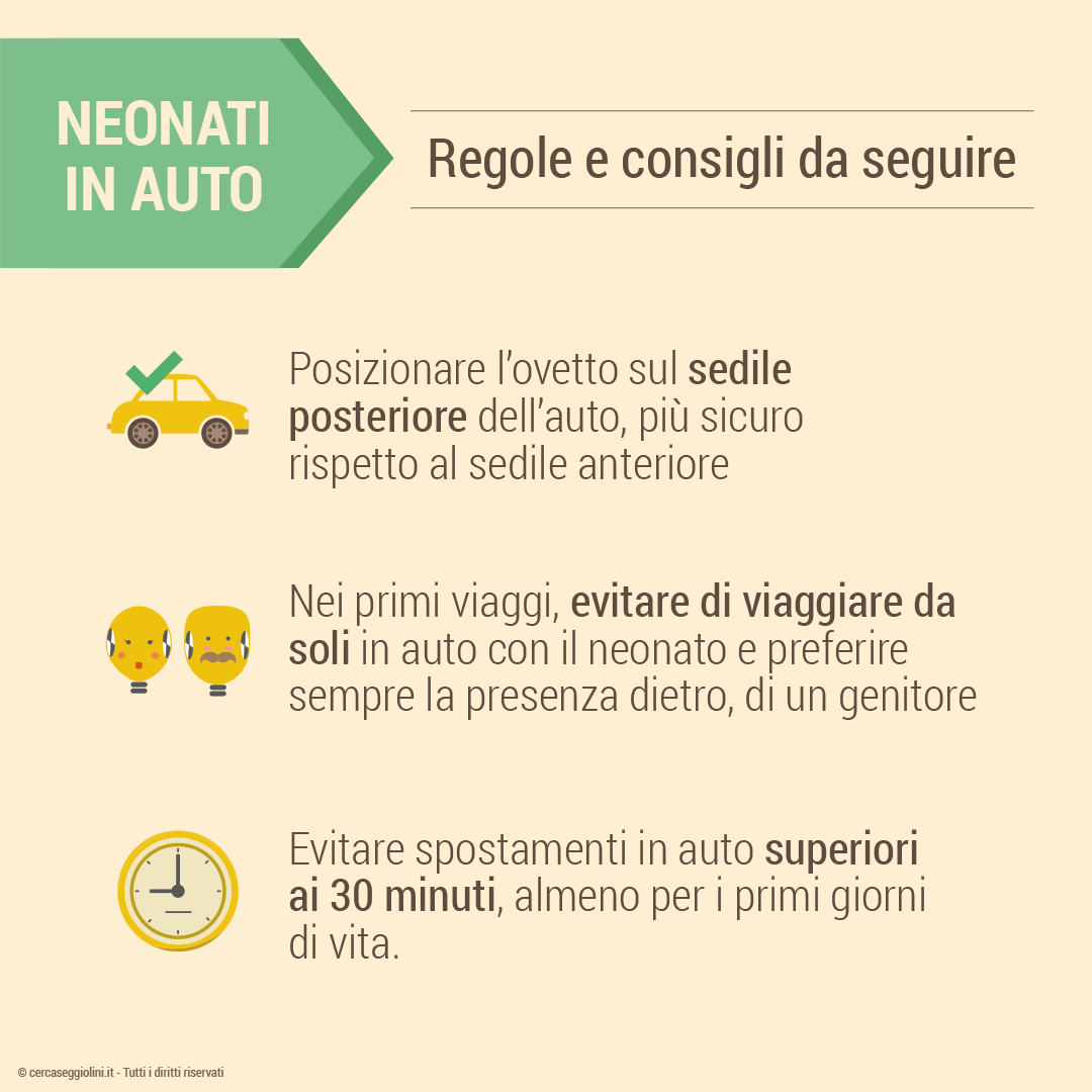Regole e consigli per trasportare il neonato in auto - parte 3